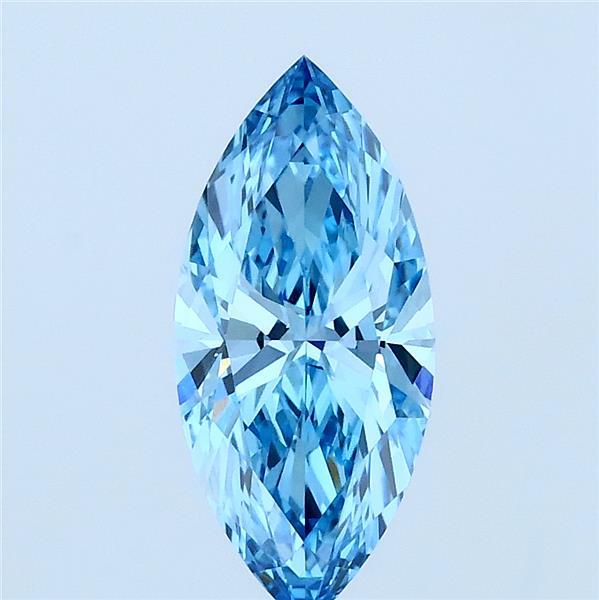 1.08ct Marquise FANCY VIVID BLUE VVS2 Lab Created Diamond