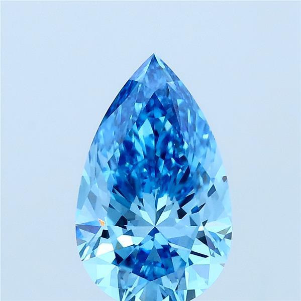 1.5ct Pear FANCY VIVID BLUE VS1 Lab Created Diamond