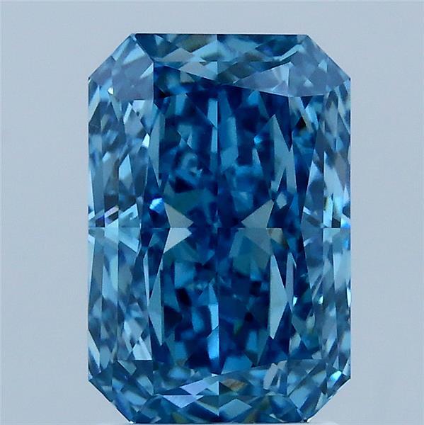 2.56ct Radiant FANCY VIVID BLUE VVS2 Lab Created Diamond