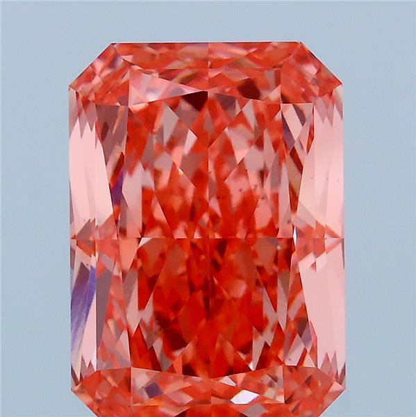 5.26ct Radiant FANCY VIVID PINK VS1 Lab Created Diamond