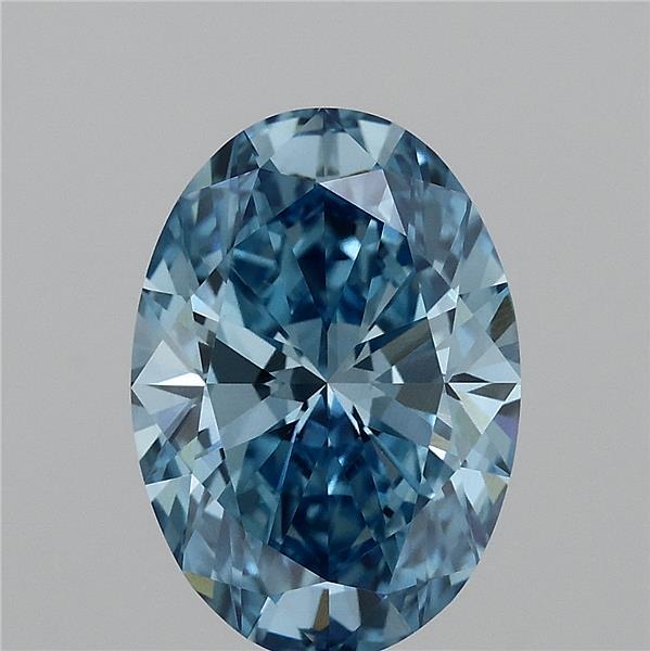3.01ct Oval FANCY VIVID BLUE VVS2 Lab Created Diamond