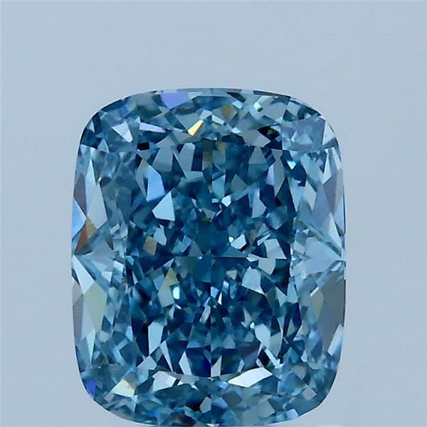 1.53ct Cushion FANCY VIVID BLUE VS1 Lab Created Diamond