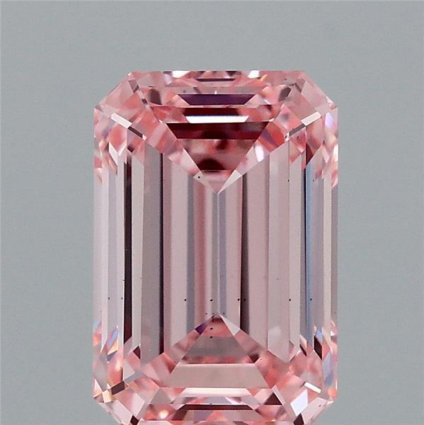 2.06ct Emerald FANCY VIVID PINK VS2 Lab Created Diamond