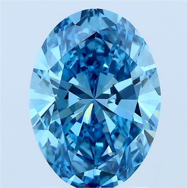 2.01ct Oval FANCY VIVID BLUE VS1 Lab Created Diamond