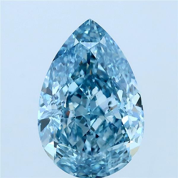 3.1ct Pear FANCY VIVID BLUE VS1 Lab Created Diamond