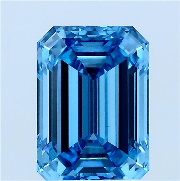 2ct Emerald FANCY VIVID BLUE VS1 Lab Created Diamond