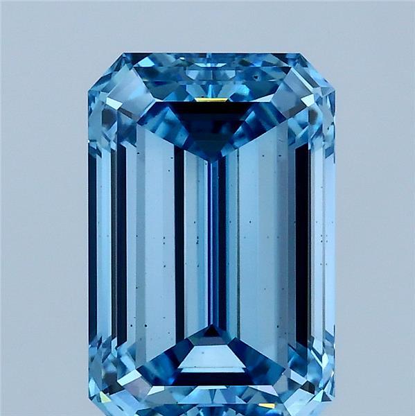 3ct Emerald FANCY VIVID BLUE VS2 Lab Created Diamond