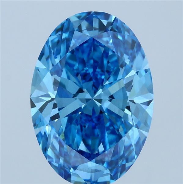 3.05ct Oval FANCY VIVID BLUE VS2 Lab Created Diamond