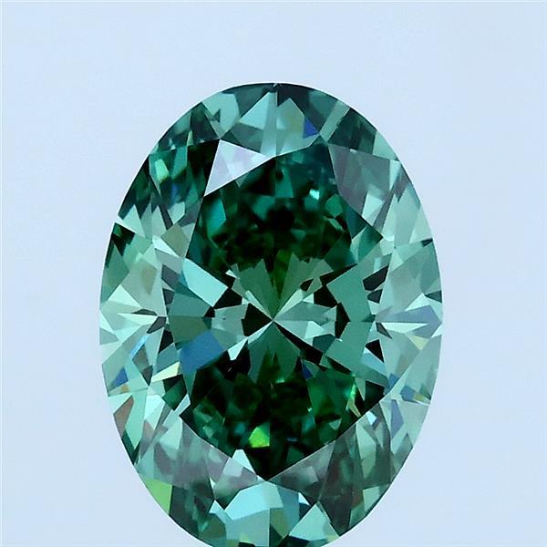2.02ct Oval FANCY VIVID GREEN VS1 Lab Created Diamond