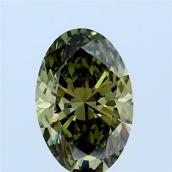 1.23ct Oval FANCY VIVID GREEN VVS2 Lab Created Diamond