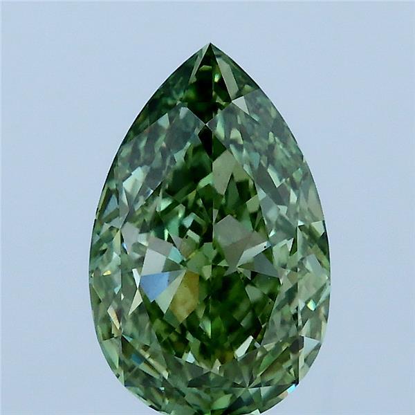 2ct Pear FANCY VIVID GREEN VS2 Lab Created Diamond