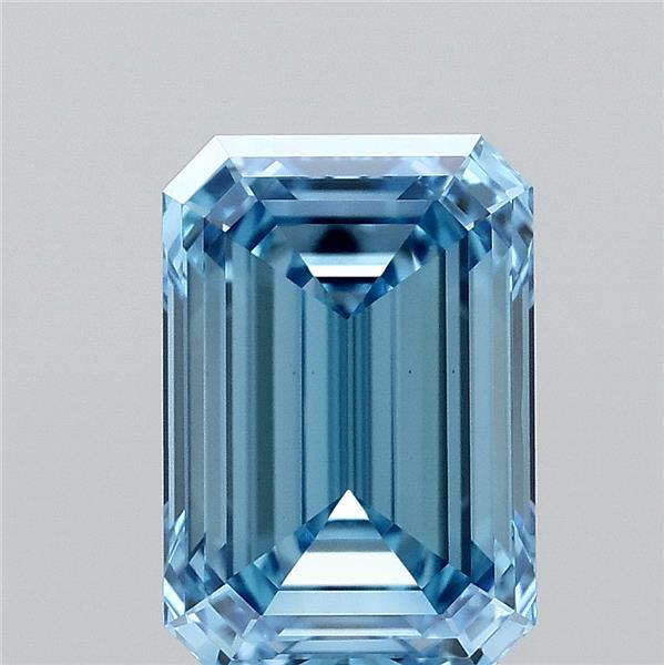 2.6ct Emerald FANCY VIVID BLUE VS1 Lab Created Diamond