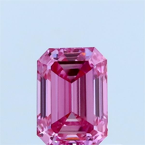 0.67ct Emerald FANCY VIVID PINK VVS2 Lab Created Diamond