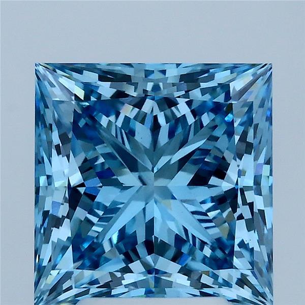 4.02ct Princess FANCY VIVID BLUE VS1 Lab Created Diamond