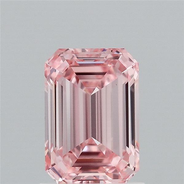 1.36ct Emerald FANCY INTENSE PINK VVS2 Lab Created Diamond