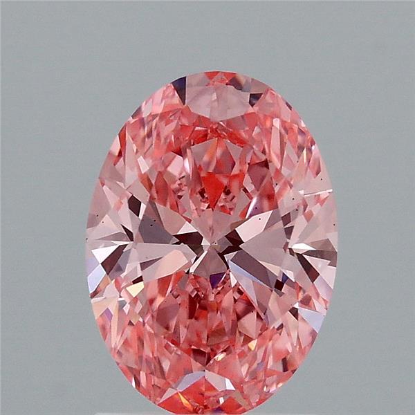 1.55ct Oval FANCY VIVID PINK VS2 Lab Created Diamond