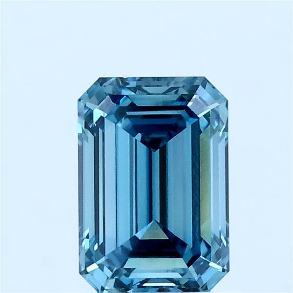 1.06ct Emerald FANCY VIVID BLUE VVS1 Lab Created Diamond
