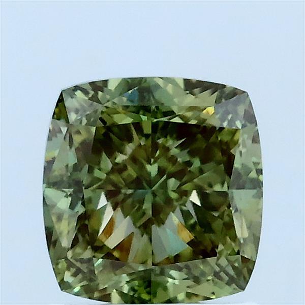 1.6ct Cushion FANCY VIVID GREEN VVS2 Lab Created Diamond