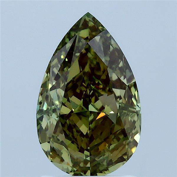 2.03ct Pear FANCY INTENSE GREEN VS1 Lab Created Diamond