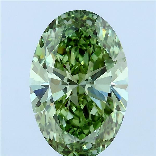 2.83ct Oval FANCY VIVID GREEN VS1 Lab Created Diamond