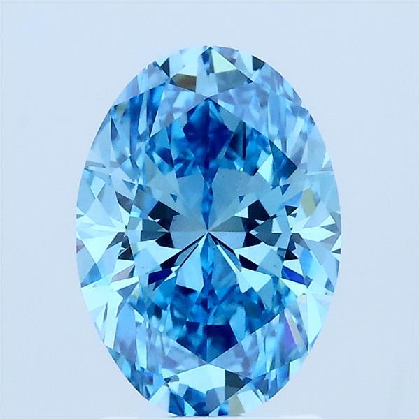 1.56ct Oval FANCY VIVID BLUE VS1 Lab Created Diamond