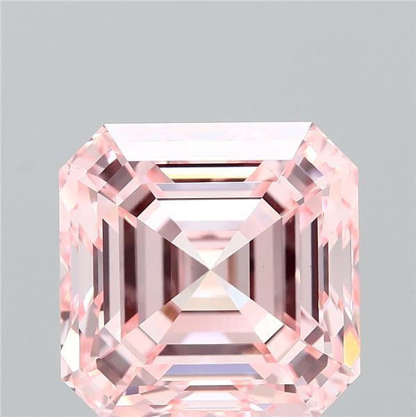 3.01ct Asscher FANCY INTENSE PINK VS1 Lab Created Diamond