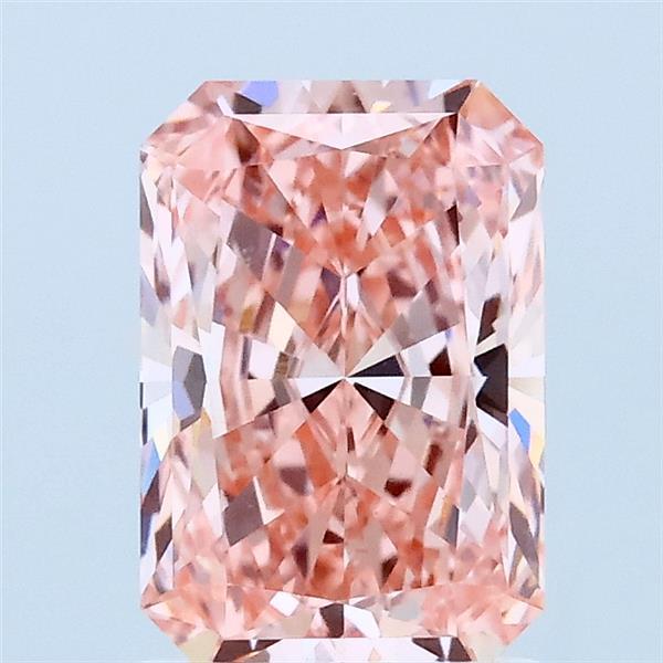 1.55ct Radiant FANCY VIVID PINK VVS2 Lab Created Diamond
