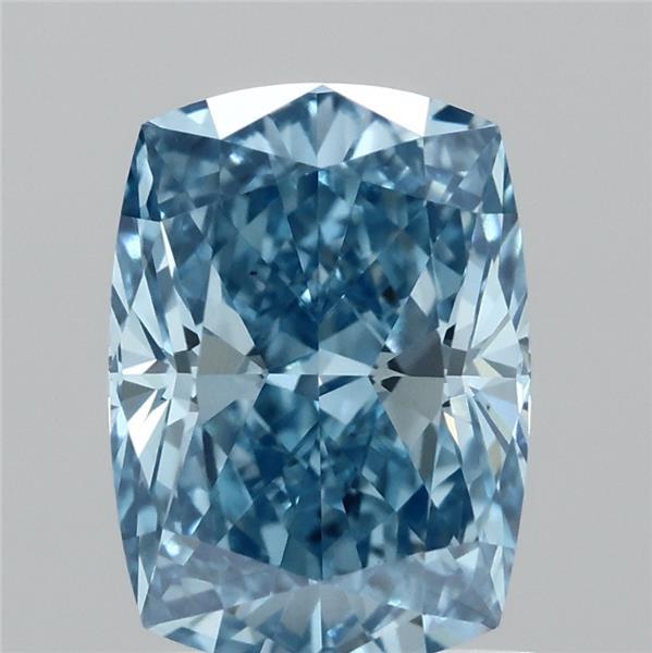 1.51ct Cushion FANCY VIVID BLUE VS1 Lab Created Diamond