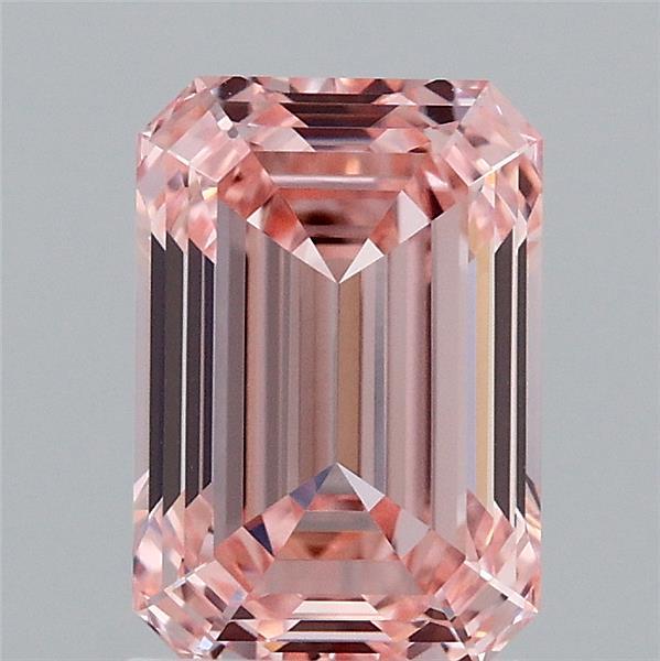 2.03ct Emerald FANCY VIVID PINK VVS2 Lab Created Diamond