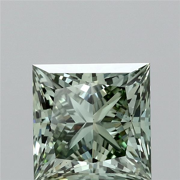 3.06ct Princess FANCY VIVID GREEN VS2 Lab Created Diamond