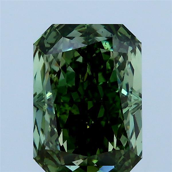 2.03ct Radiant FANCY VIVID GREEN VS2 Lab Created Diamond
