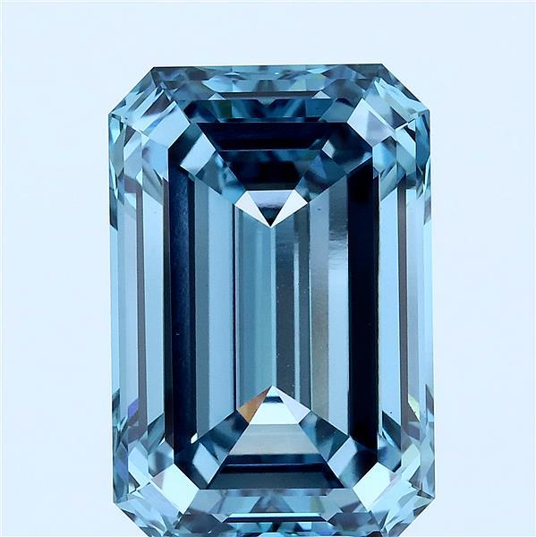 10.12ct Emerald FANCY VIVID BLUE VVS2 Lab Created Diamond