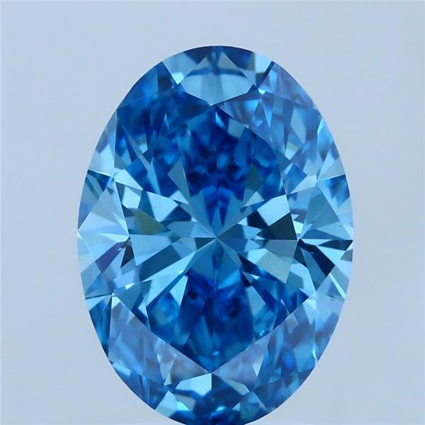 3ct Oval FANCY VIVID BLUE VS1 Lab Created Diamond