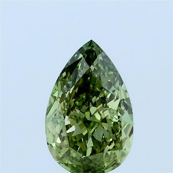 0.59ct Pear FANCY VIVID GREEN VS2 Lab Created Diamond