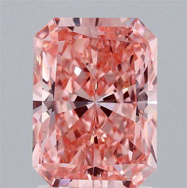 2.07ct Radiant FANCY VIVID PINK VS2 Lab Created Diamond