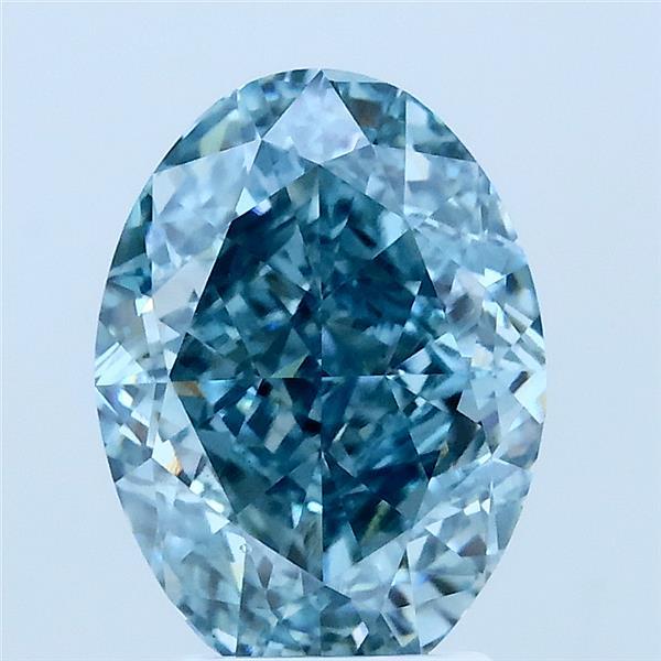 3.03ct Oval FANCY VIVID BLUE VS1 Lab Created Diamond