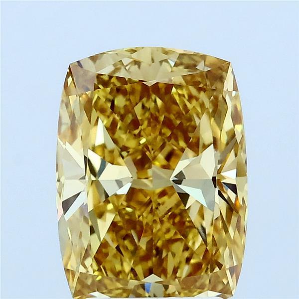 2.5ct Cushion FANCY INTENSE YELLOW VVS2 Lab Created Diamond