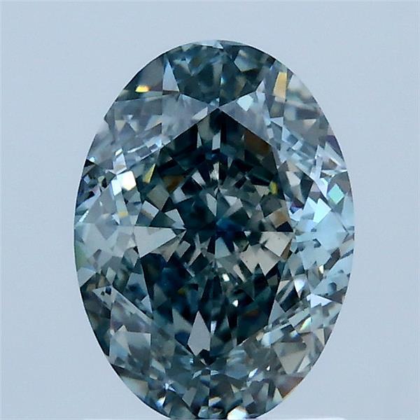 1.85ct Oval FANCY INTENSE BLUE GREENISH VS1 Lab Created Diamond