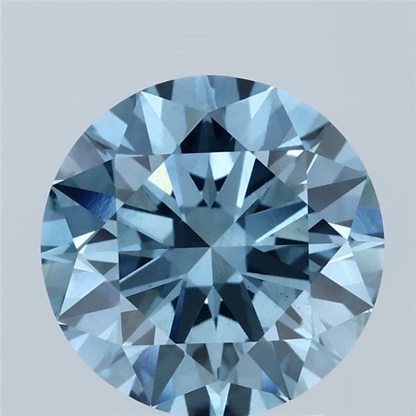 3ct Round FANCY VIVID BLUE VS2 Lab Created Diamond