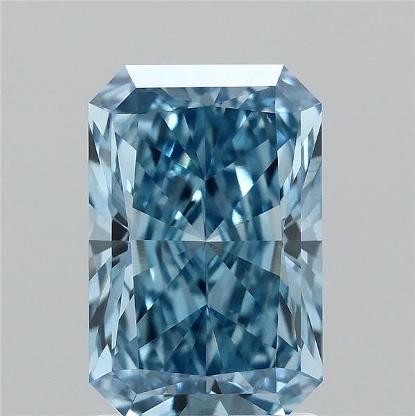 2.1ct Radiant FANCY VIVID BLUE VVS2 Lab Created Diamond