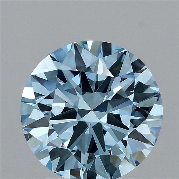 2.5ct Round FANCY VIVID BLUE VS1 Lab Created Diamond