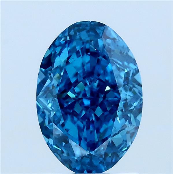1.53ct Oval FANCY VIVID BLUE VS1 Lab Created Diamond