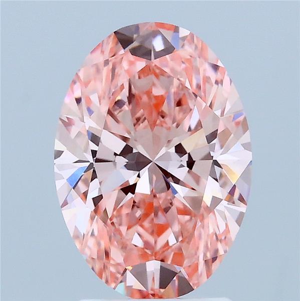 2.01ct Oval FANCY VIVID PINK VVS2 Lab Created Diamond