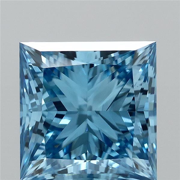 2.07ct Princess FANCY VIVID BLUE VS1 Lab Created Diamond