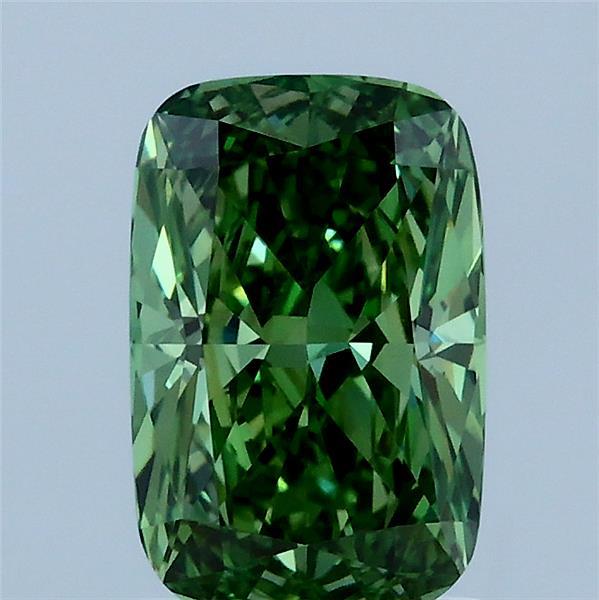 1.52ct Cushion FANCY VIVID GREEN VS1 Lab Created Diamond