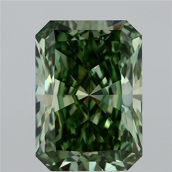 6.35ct Radiant FANCY VIVID GREEN VS1 Lab Created Diamond
