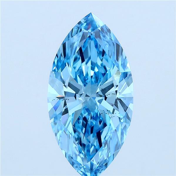 3ct Marquise FANCY VIVID BLUE VS2 Lab Created Diamond