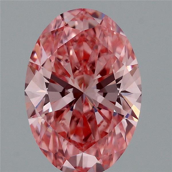 1.8ct Oval FANCY VIVID PINK VS1 Lab Created Diamond