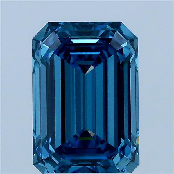 2.1ct Emerald FANCY VIVID BLUE VS1 Lab Created Diamond