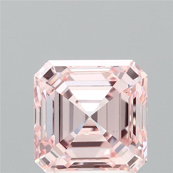 3.16ct Asscher FANCY INTENSE PINK VS1 Lab Created Diamond